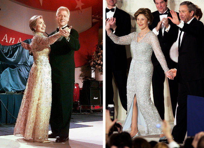 the clintons and the bushes at inaugural ball