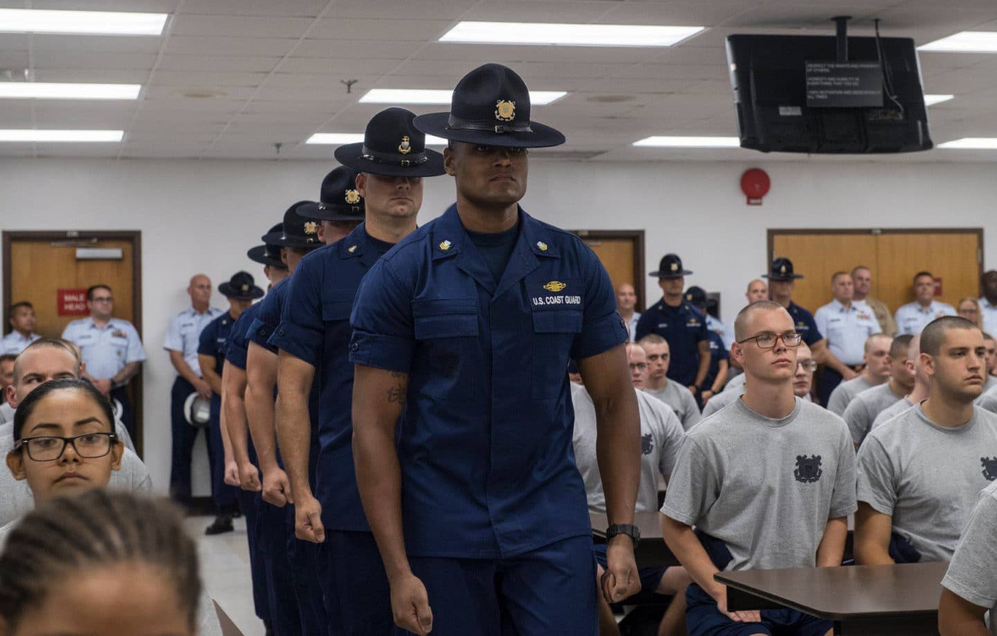 Coast Guard boot camp, where recruits will transform from a civilian to a U...
