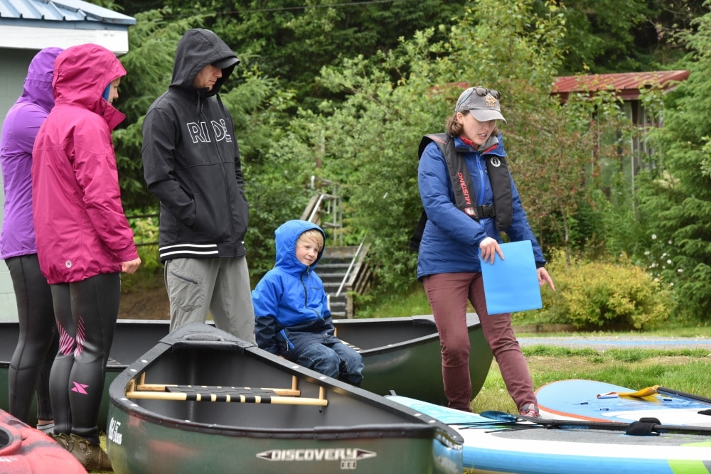 United States Coast Guard auxiliary water safety class in progress