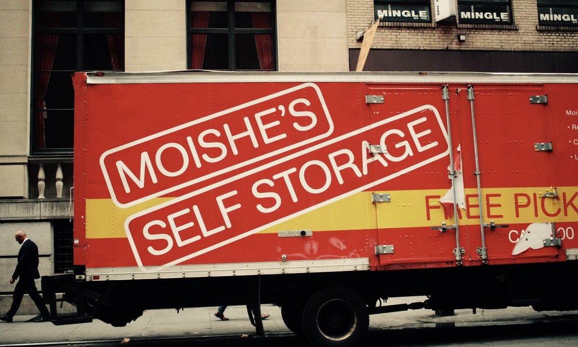 red moving truck
