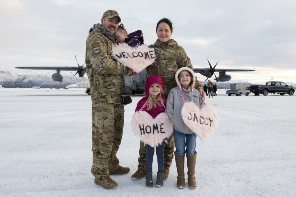 national guard military family reunites after deployment