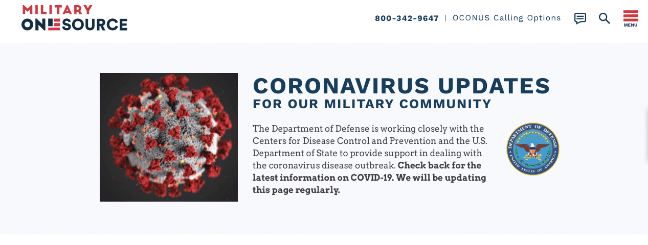 military OneSource covid-19