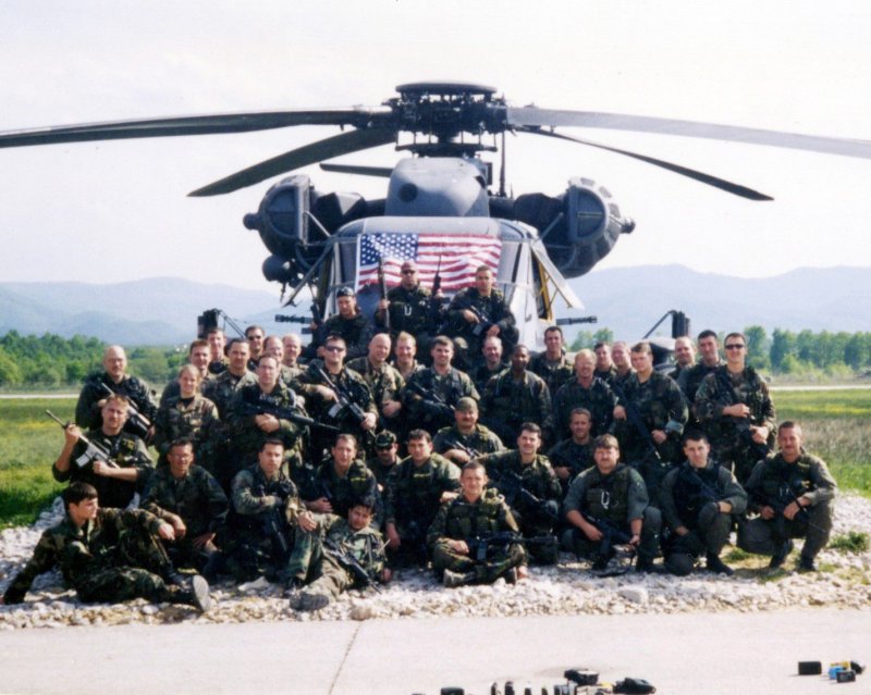 The Air Force special operations team that located and rescued then-Lieutenant Colonel David Goldfein after his F-16 fighter was shot down by a Serbian surface-to-air missile. During Operation Porcupine, the Air Force test its ability to repeat such a rescue (USAF).