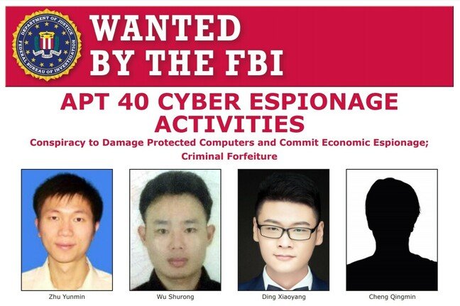 Chinese espionage has a lot of faces: Chinese intelligence officers responsible for a cyberattack against the U.S. (FBI).