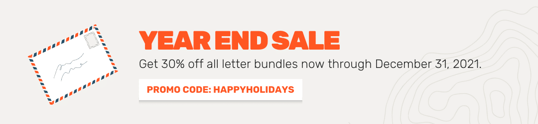 30% off all letter bundles w/ promo code HAPPYHOLIDAYS