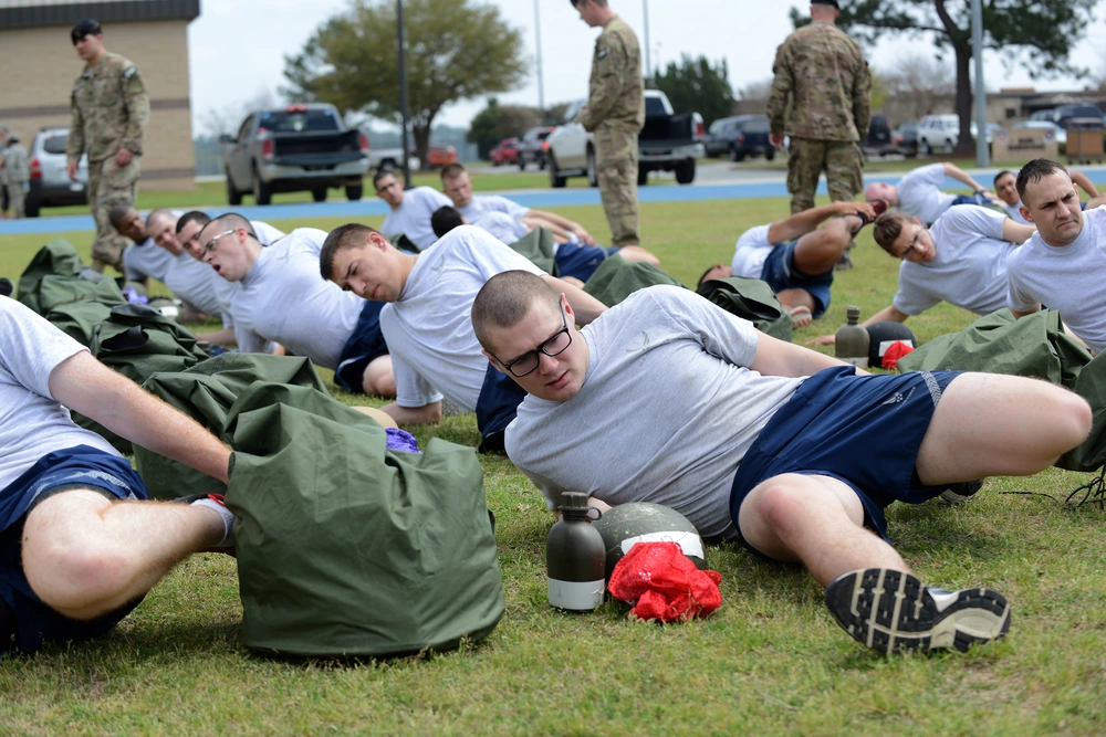 airmen stretching