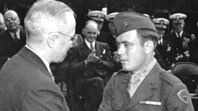 President Truman and Hershel 'Woody' Williams Medal of Honor award ceremony