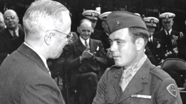 President Truman awards the Medal of Honor to Hershel "Woody" Williams. Medal of Honor criteria