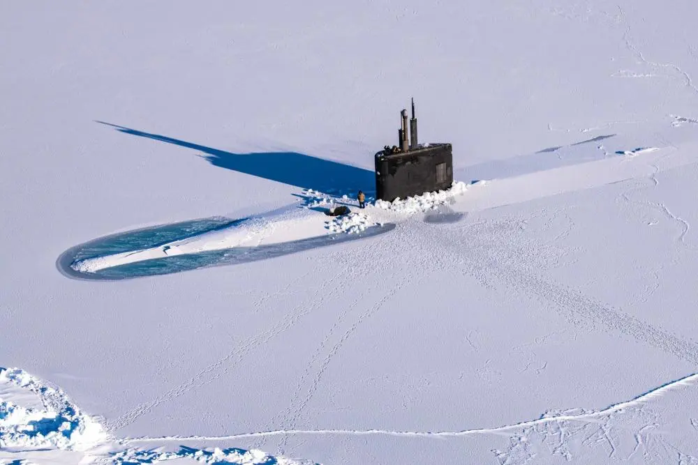 USS Pasadena submarine in the Arctic