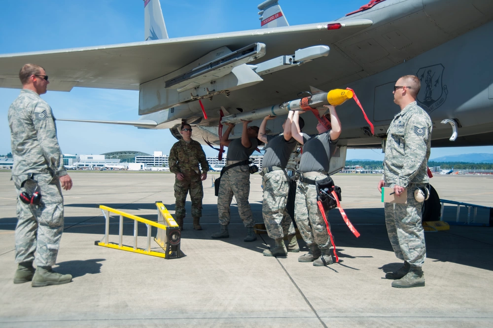 F-15 missiles loading