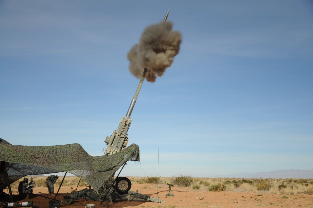 M777 Howitzer fires M982 Excalibur rounds during US training exercise