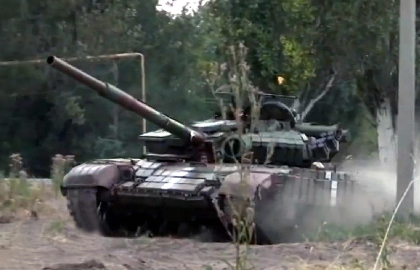 Ukrainian tank in the Donbas in 2014