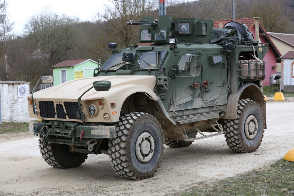 a Stryker infantry-carrier vehicle in Germany during exercise Dragoon Ready 21