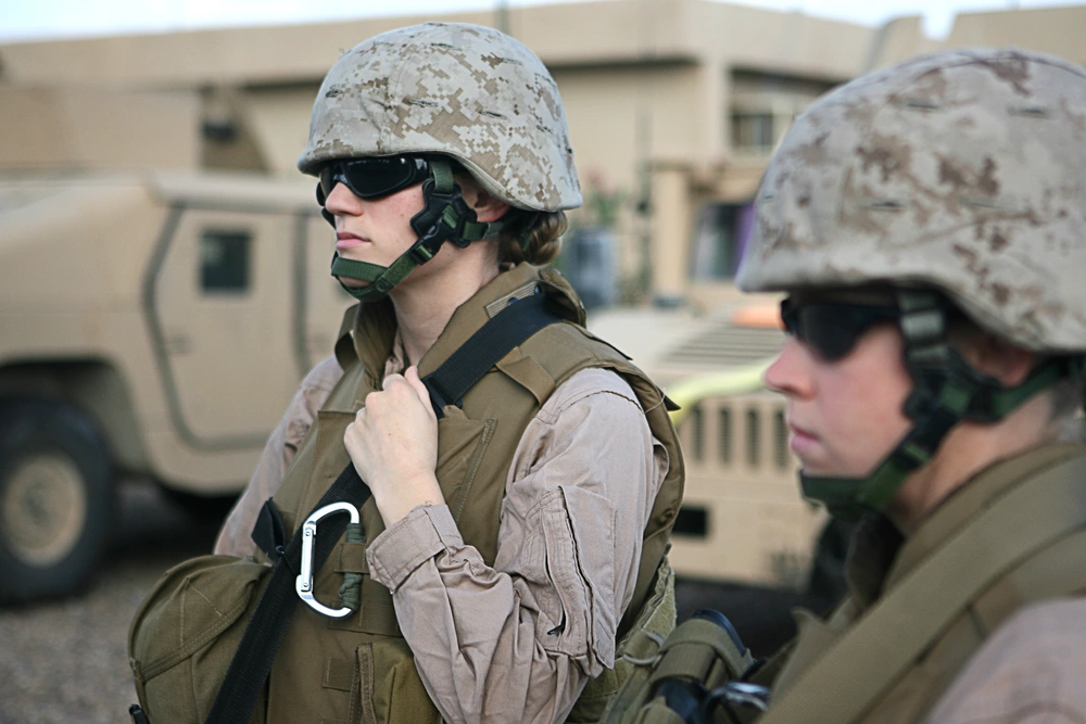 Female Marines in Fallujah, Iraq