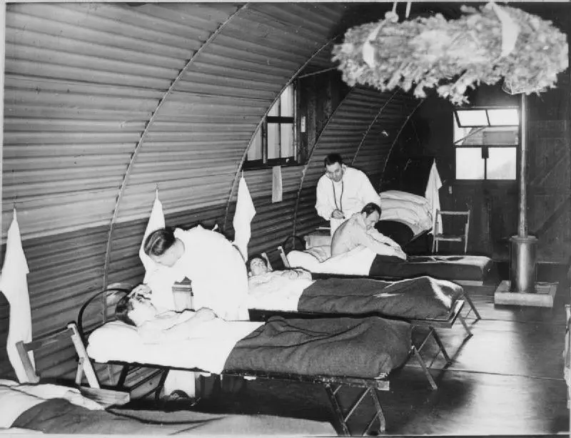 German WWII POWs getting examined by doctors