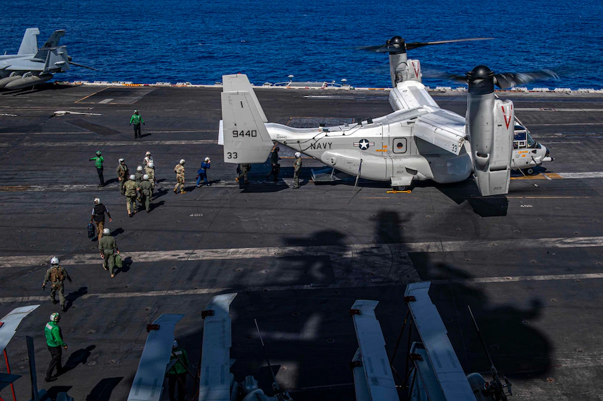 V-22 Osprey  on an aircraft carrier