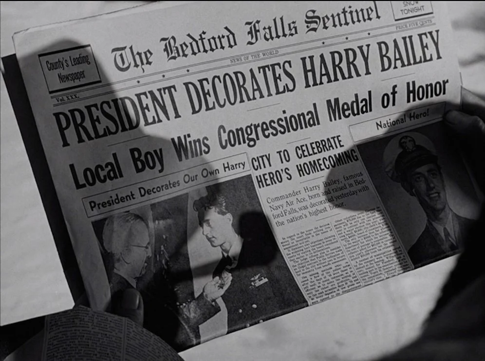 Harry Bailey received Medal of Honor in It's a wonderful life