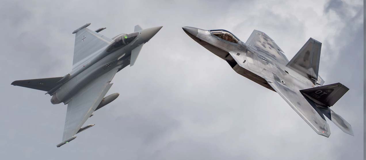 Eurofighter and F-22 Raptor