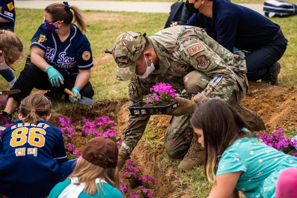 Osan Air Base, Earth Day flower planting