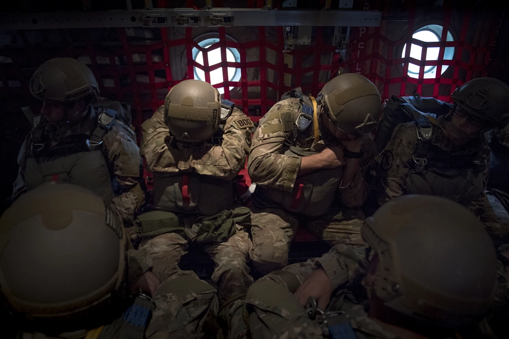 Airmen sleeping in HC-130J