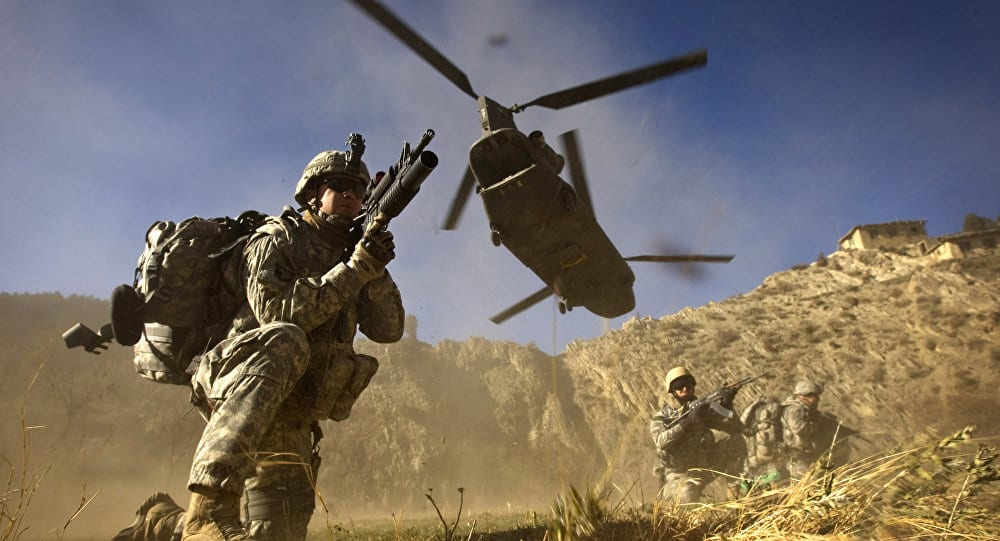 soldiers secure a helicopter landing zone