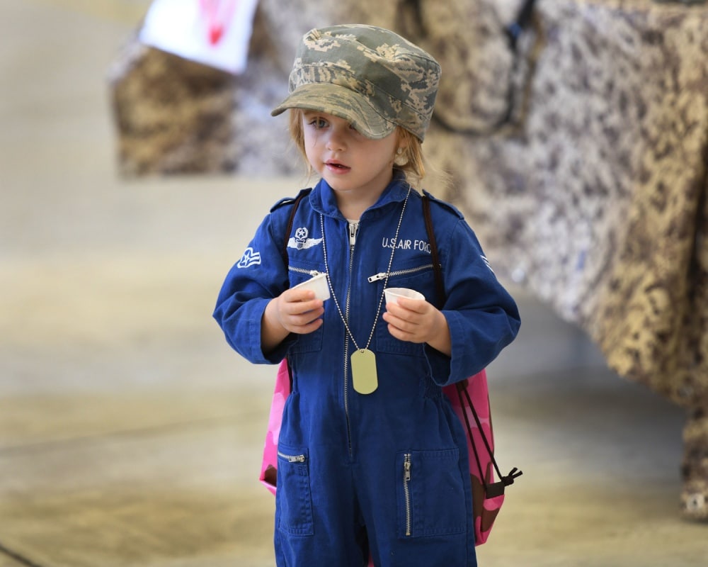 child in air force uniform