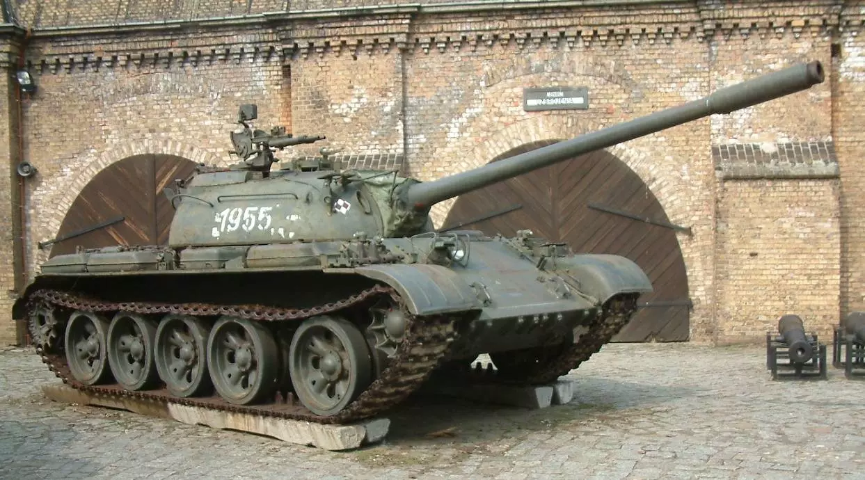 Soviet T-54/T-55 tank. Russia used an old T-55 as a suicide tank in Ukraine.