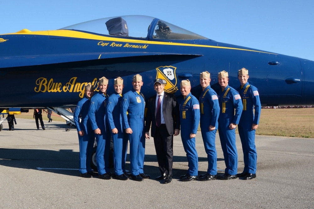 blue angels post with marco rubio