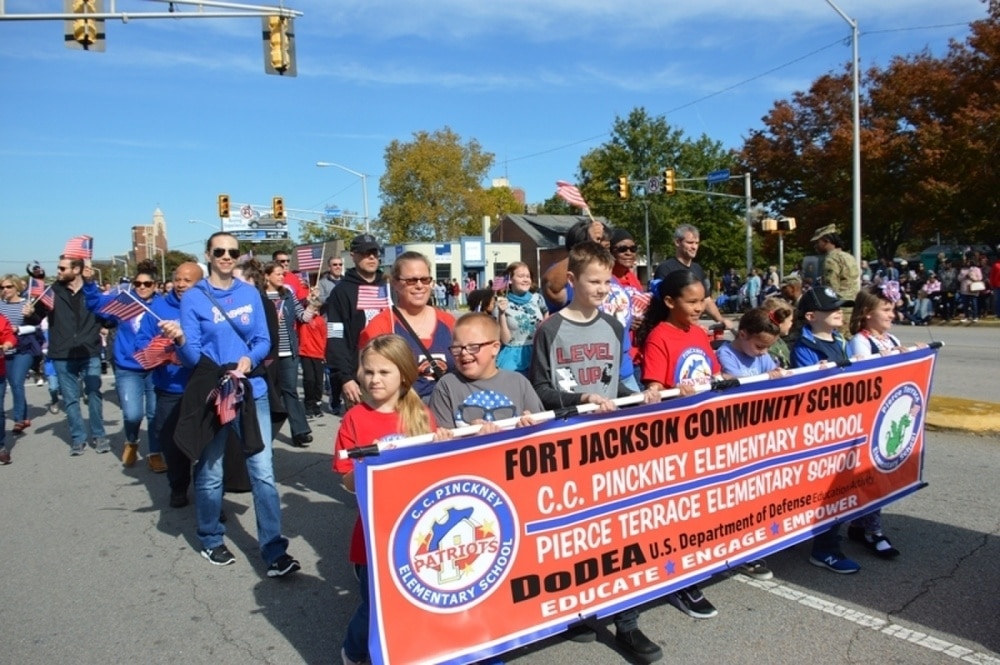 fort jackson schools in a parade