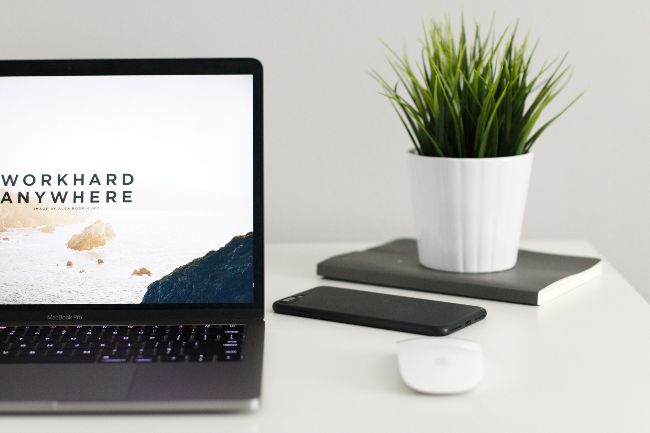 work hard anywhere image on computer