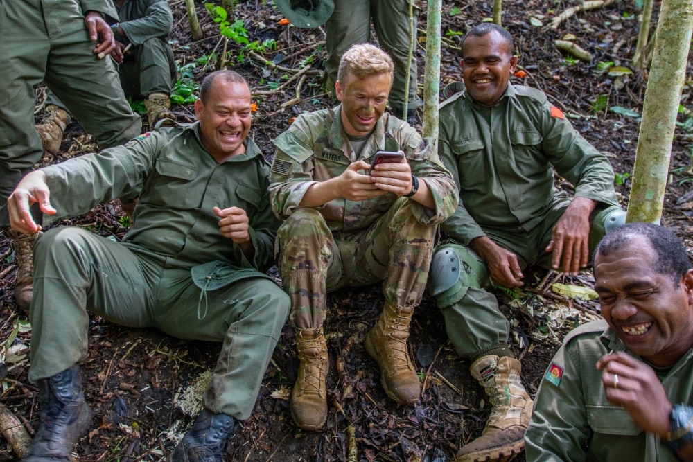 army lance corporal sharing military jokes and humor