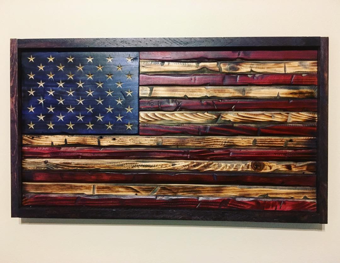 american flag woodwork