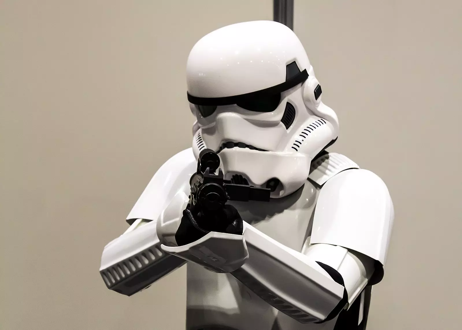 An attendee dressed up as a Stormtrooper at London Comic Con, 2015. (Photo by big-ashb/Wikimedia Commons)