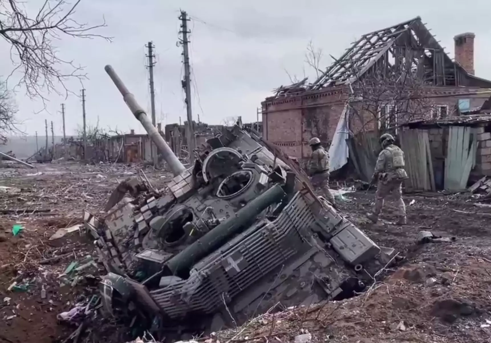 Battle of Bakhmut destroyed Ukrainian tank