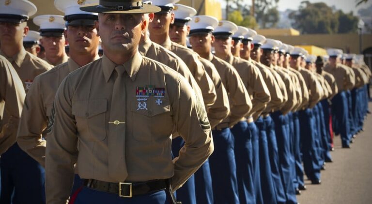 marine recruits at graduation marine corps recruit depot san diego california