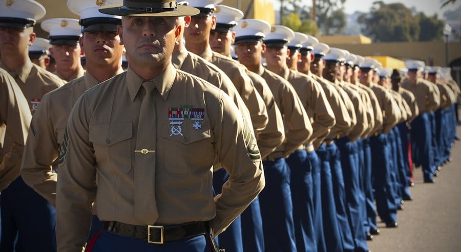 marine recruits at graduation marine corps recruit depot san diego california