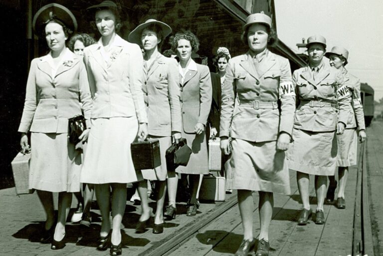 black and white photo of Women's Army Auxiliary Corps