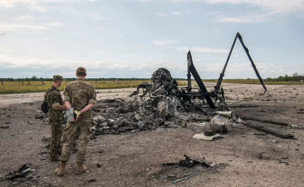 destroyed Russian Ka-52 Alligator in Ukraine