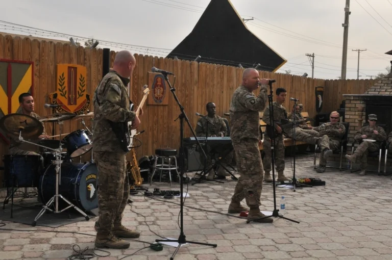 soldiers playing music in Afghanistan