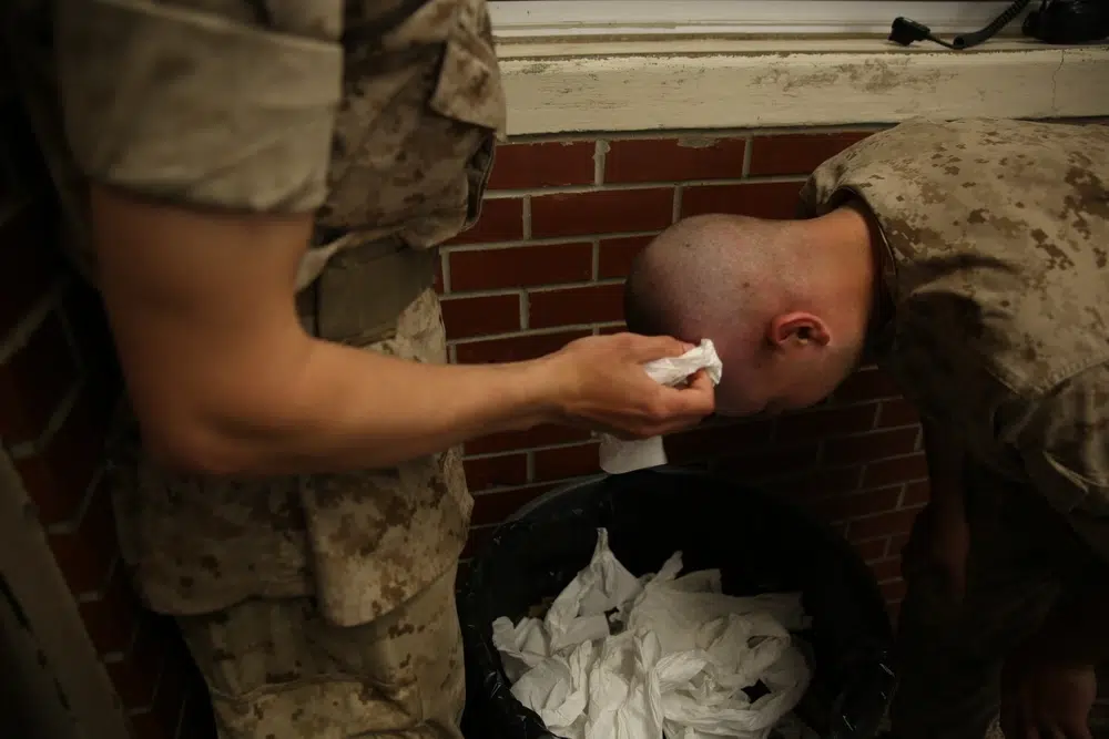 Marines shaving their heads