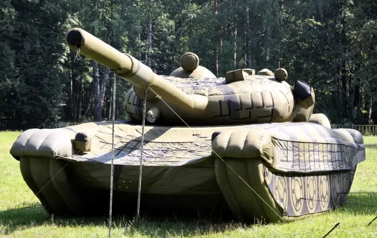 Inflatable Russian T-72 tank