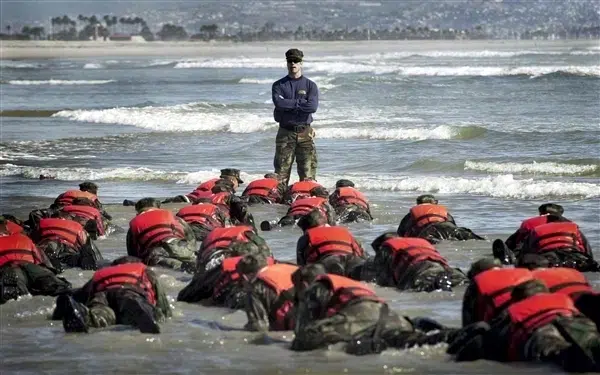 Navy SEAL instructor and students