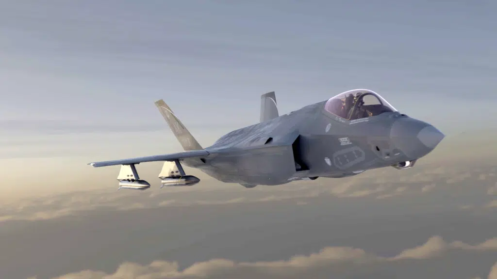 render of an F-35 carrying 6 Mako missiles