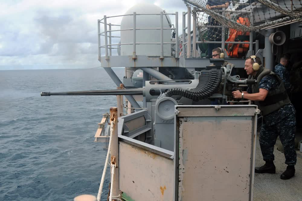 MK 38 25mm chain gun live-fire exercise USS Iwo Jima