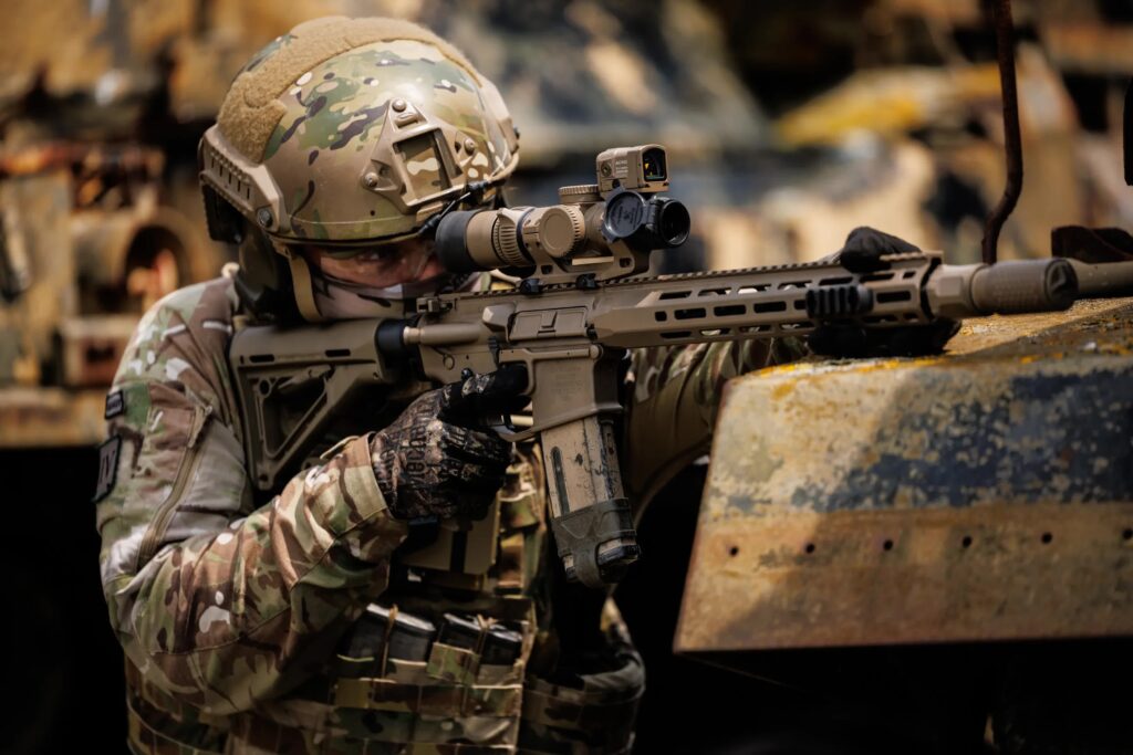 Special Forces Carabine Special Forces Camo AR15 Rifle W Attachment
