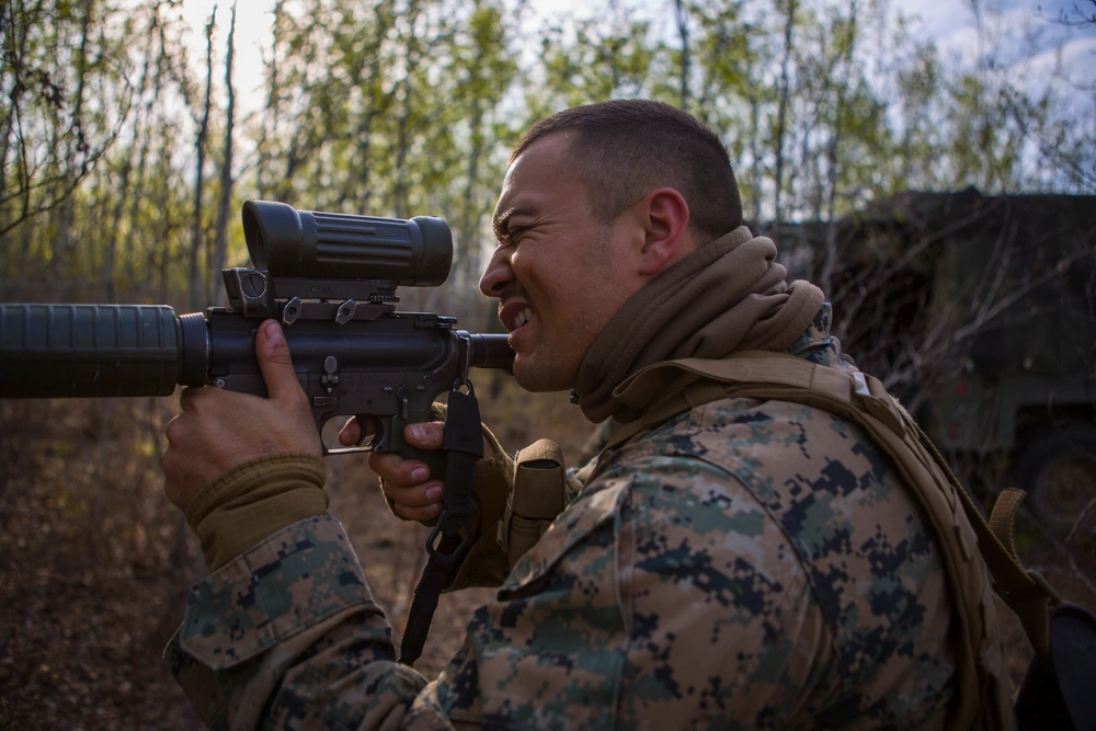 C7 rifle with ELCAN sight