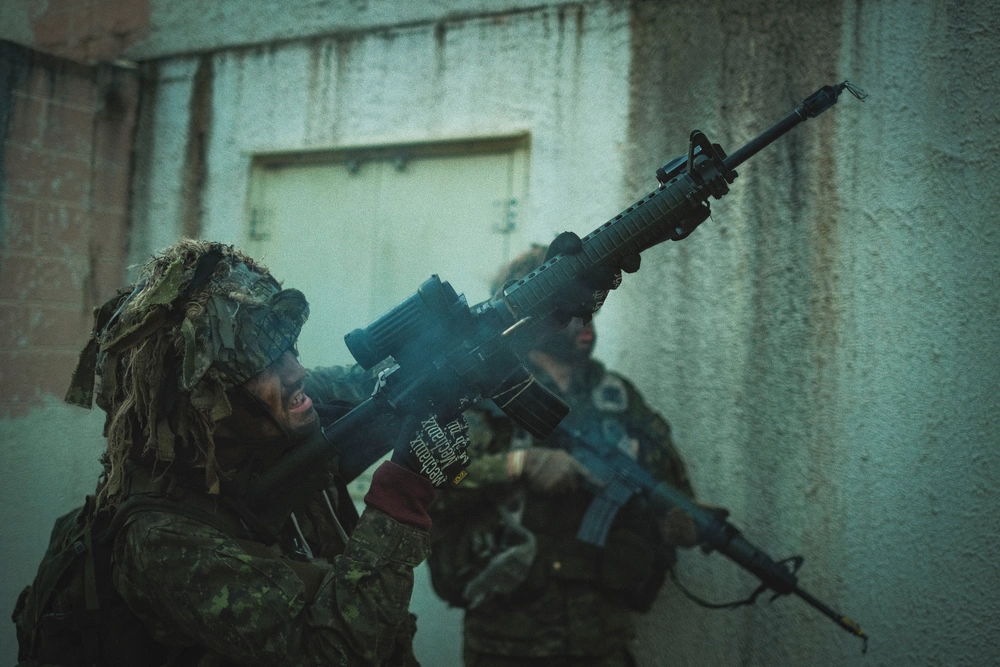 Canadian soldier with C7 rifle
