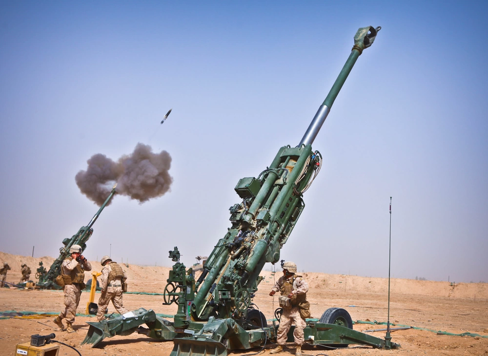 M777 fires M982 Excalibur round