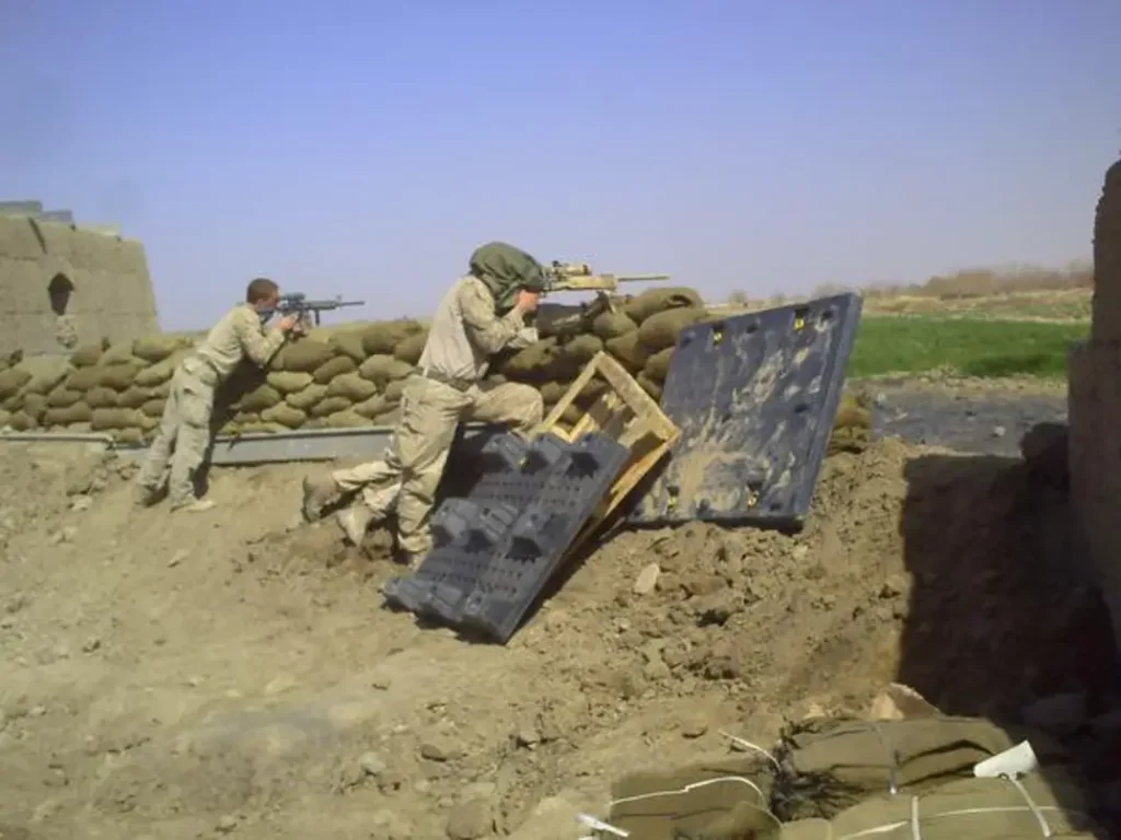 Marines repelling the Taliban assault