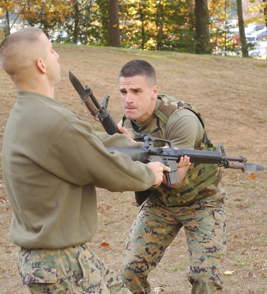 Marines practice with OKC-3S bayonets